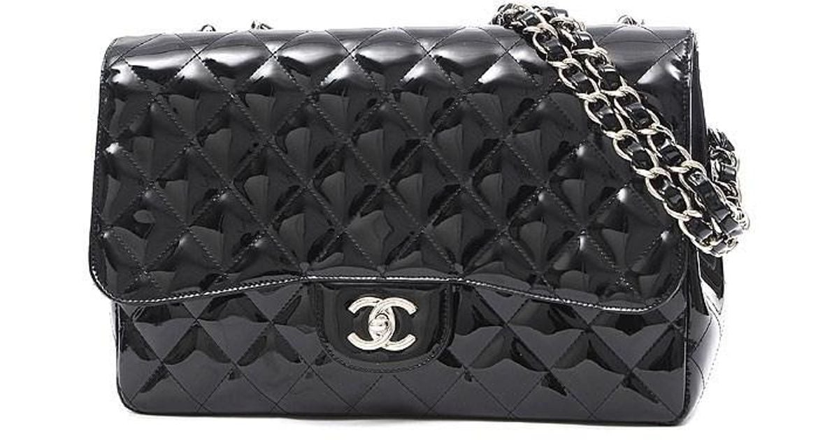 Lyst Chanel Deca Matrasse 30 Wchainshoulder Bag Patent Leather Lyst Chanel Deca Matrasse 30 Wchainshoulder Bag Patent Leather Black Silverhardware In