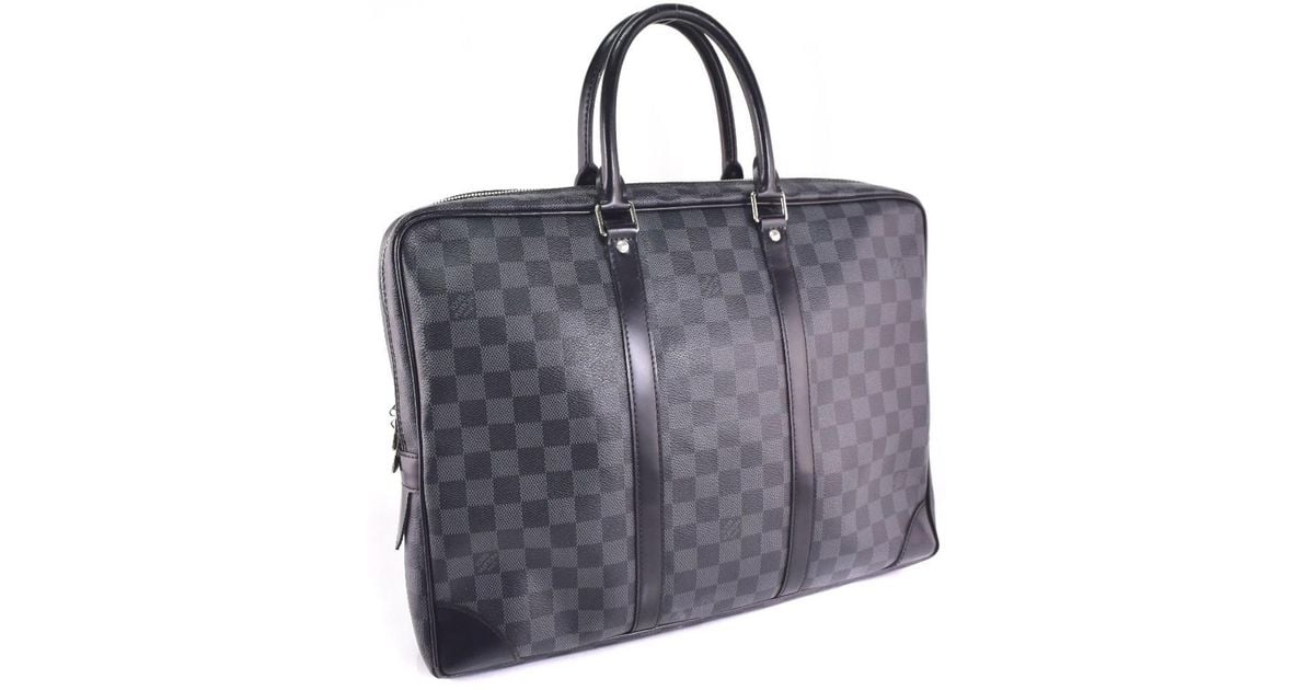 Lyst - Louis Vuitton N 41125 Damier Graphite Canvas Black Business Bag Mens in Black
