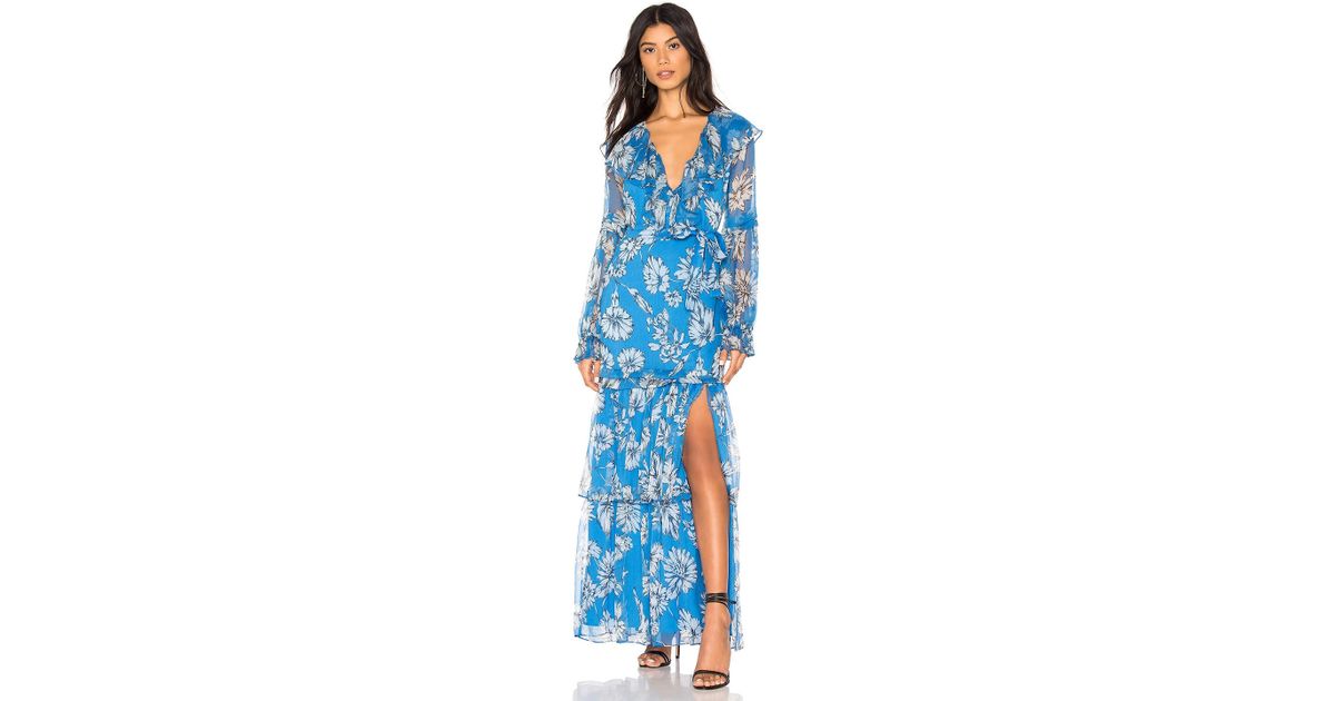 Amanda Uprichard Synthetic Janelle Maxi Dress in Blue - Save 30% - Lyst