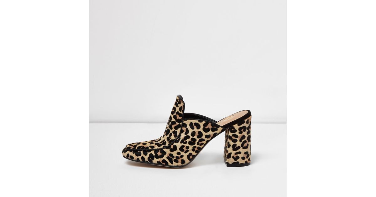 river island silver mules