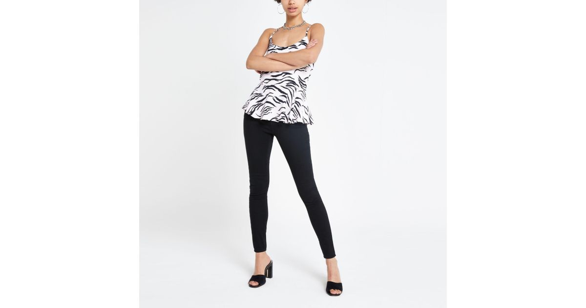 zebra print peplum top