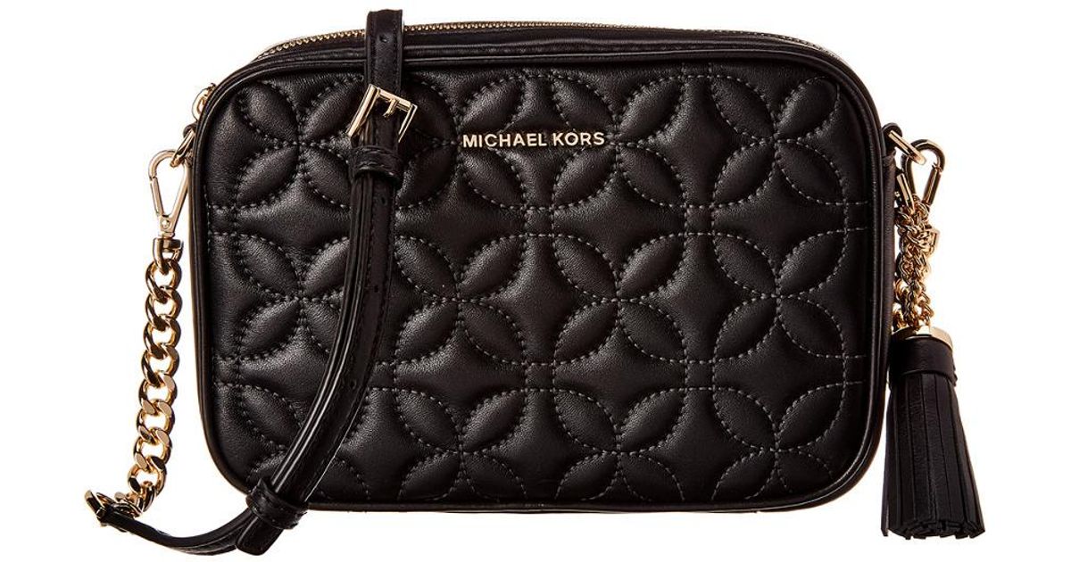 Lyst - MICHAEL Michael Kors Michael Kors Medium Leather Camera Bag in Black