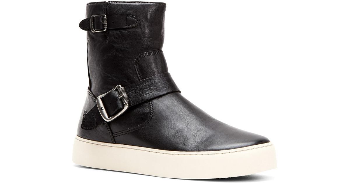frye lena zip low black