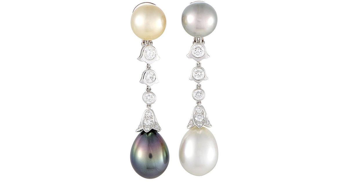 Lyst Cartier Platinum Pearl Drop Earrings Save Lyst Cartier Platinum Pearl Drop Earrings Save 2 0360814432577286