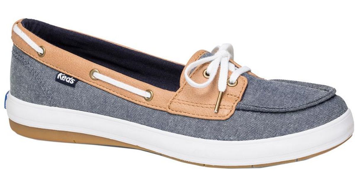 Keds Charter Chambray Boat Shoe in Blue Lyst