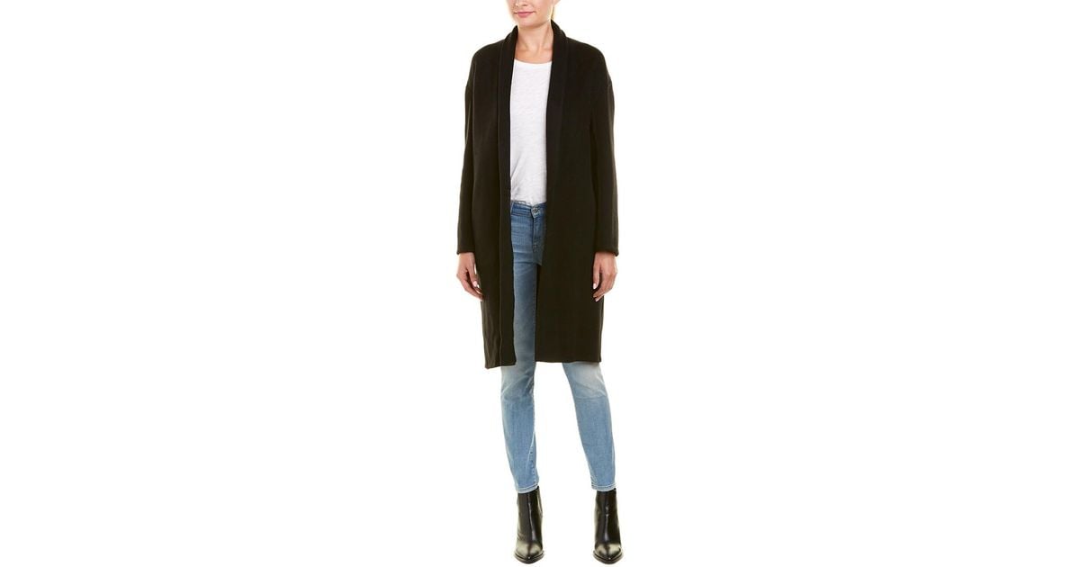 Vince High-collar Camel & Wool-blend Coat in Black - Lyst