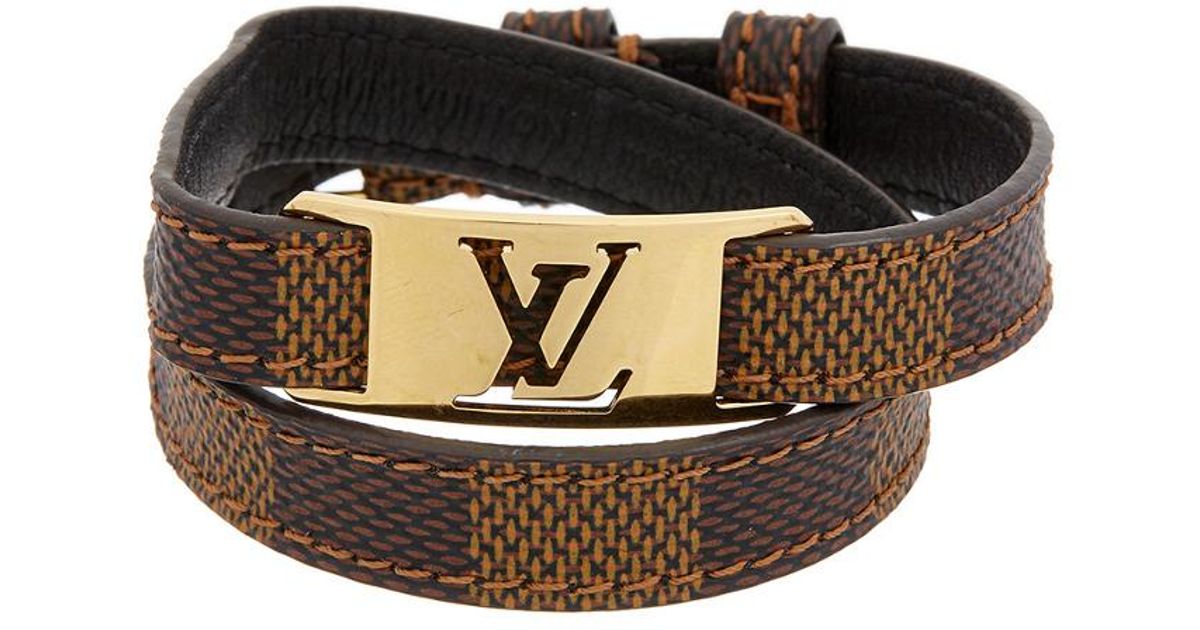 Louis Vuitton Damier Ebene Canvas Sign It Bracelet in Black - Lyst