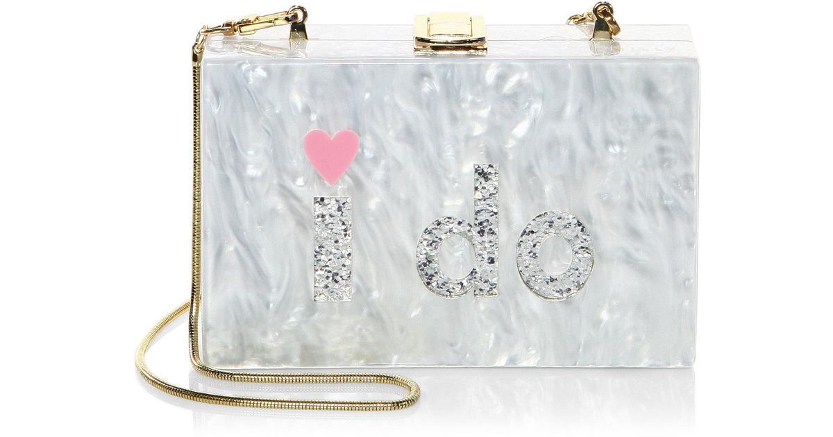 Lyst Milly I Do Rhinestone Convertible Box Clutch In White