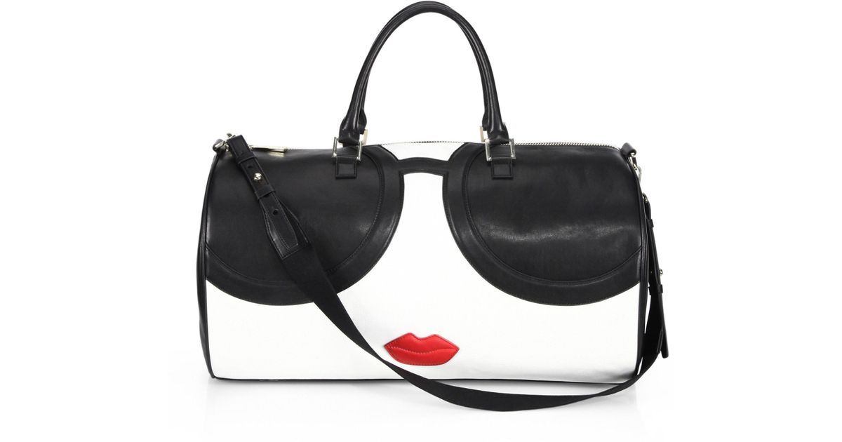 Lyst Alice Olivia Stace Face Cotton Duffle Bag In Black