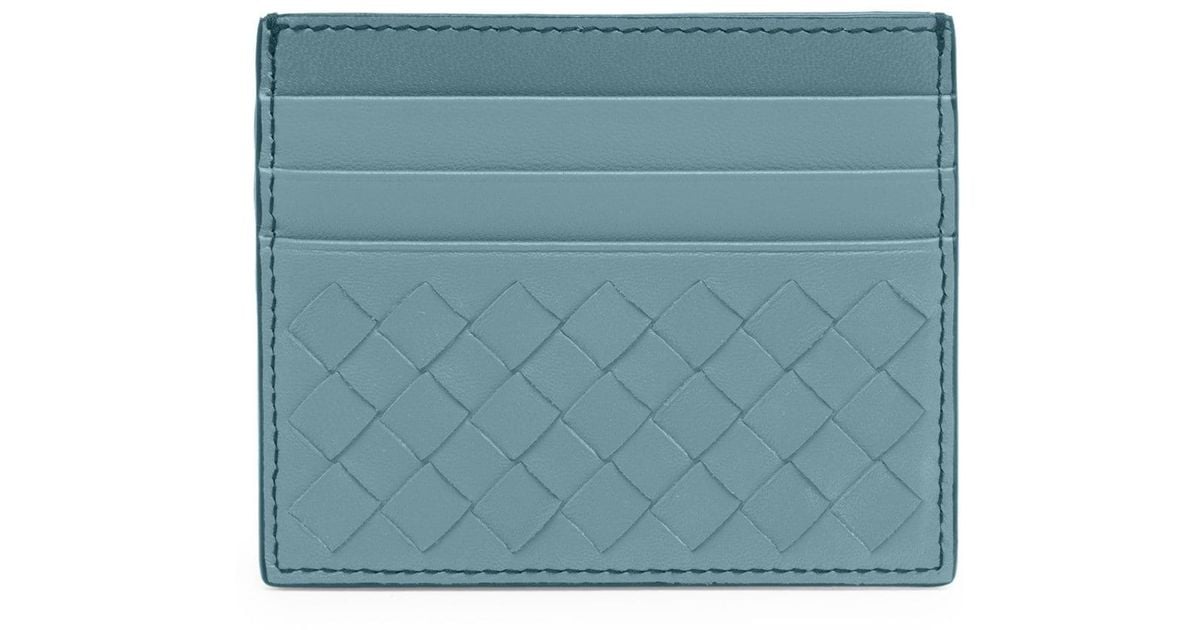 bottega veneta card holder blue