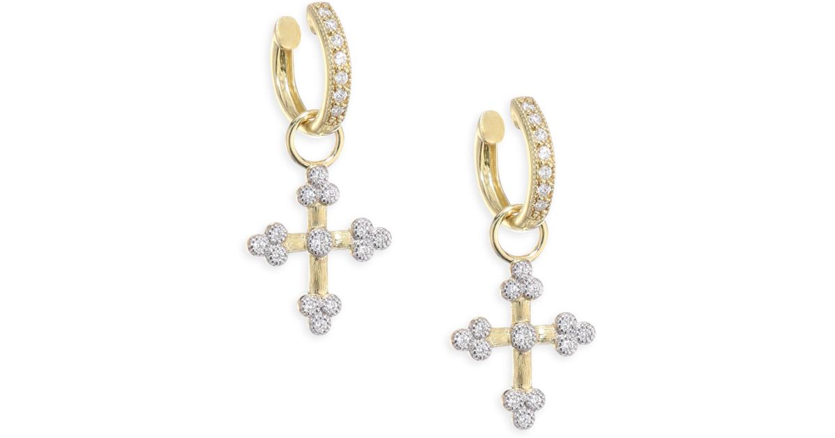 Lyst Jude Frances Provence Tiny Diamond Cross Earring Charms In Lyst Jude Frances Provence Tiny Diamond Cross Earring Charms In Metallic