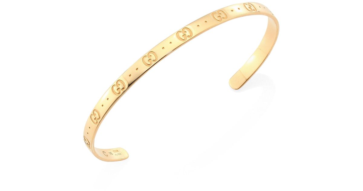 Lyst Gucci Icon 18k Yellow Gold Bangle Bracelet In Metallic