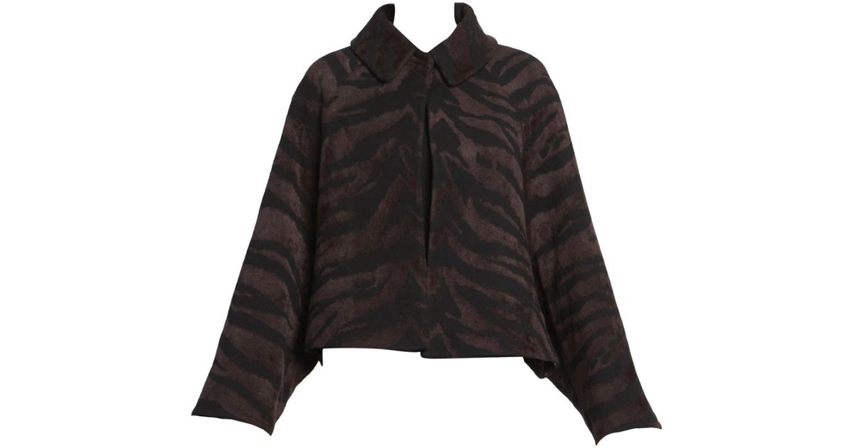 Alaia Black Zebra Knit Short Swing Jacket Lyst