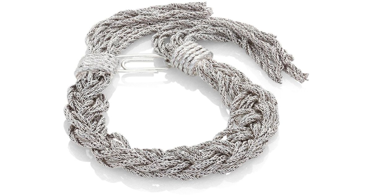 Lyst Aurelie Bidermann Miki Dora Braided Rope Bracelet In Metallic