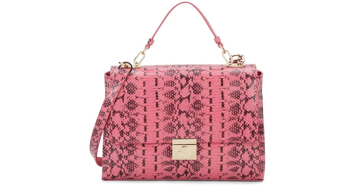 Lyst Versace Embossed Leather Crossbody Bag in Pink