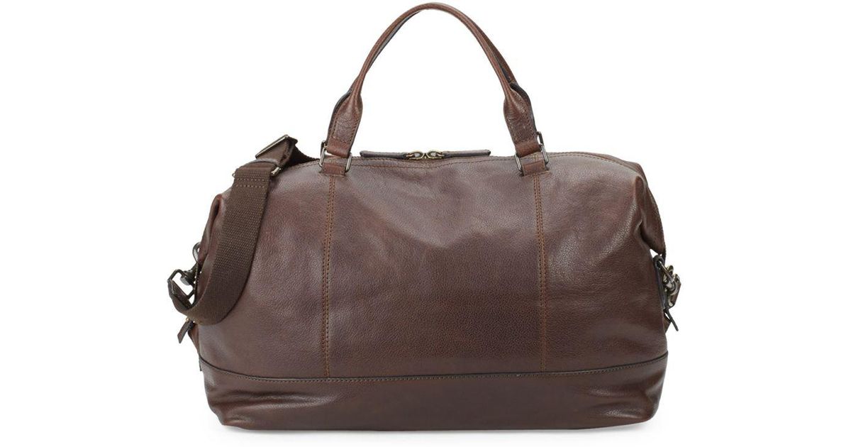 Frye Brown Adam Leather Overnight Bag For Men
