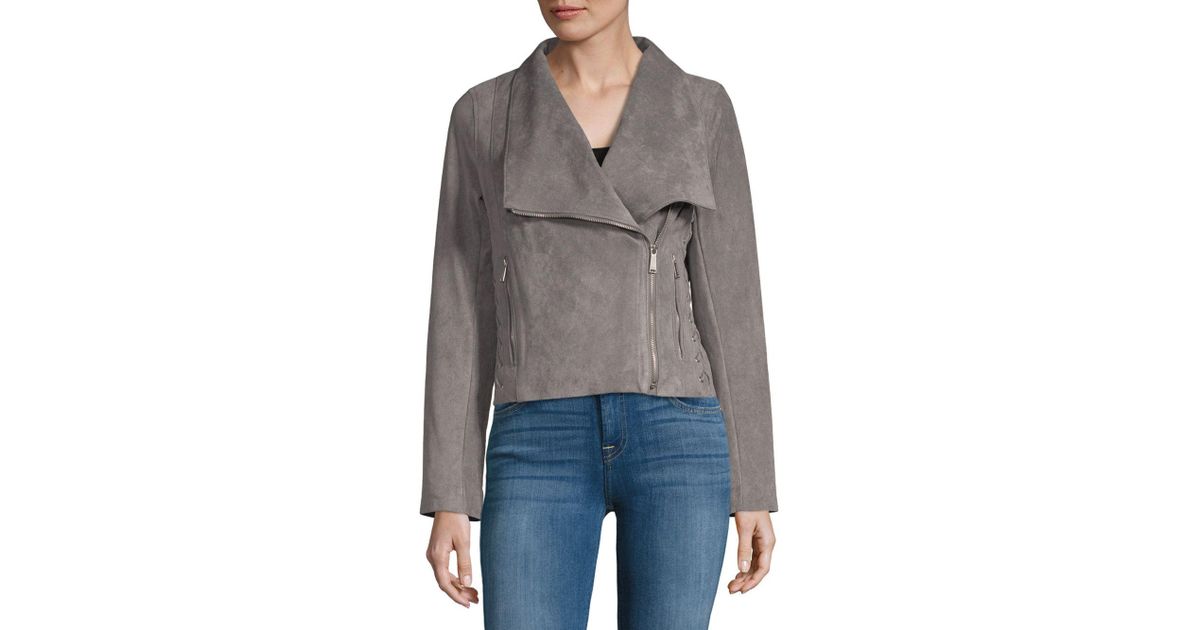 Lyst Bcbgeneration Missy Side Lace Up Jacket In Gray