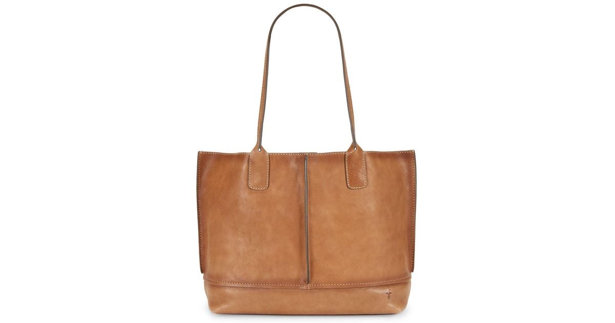 Frye Lucy Leather Tote in Natural - Lyst