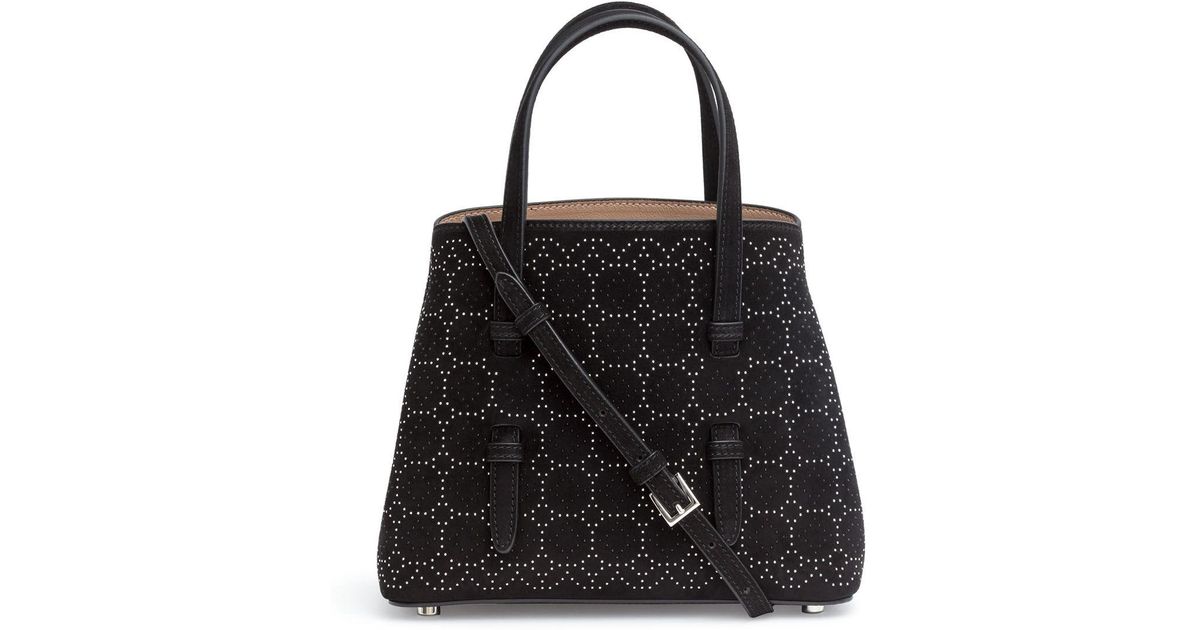 Alaia De Pequeño Negro Abowqn55 Ante Tachuelas Mano Bolso nz8OUU