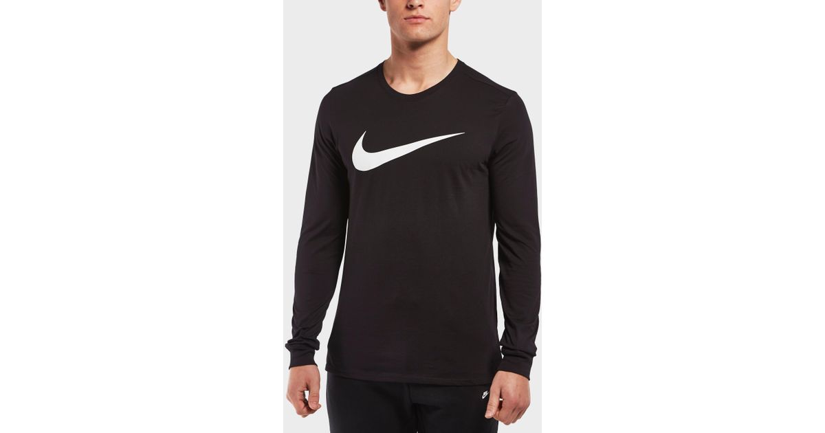 Lyst Nike Long Sleeve Swoosh T Shirt In Black For Men