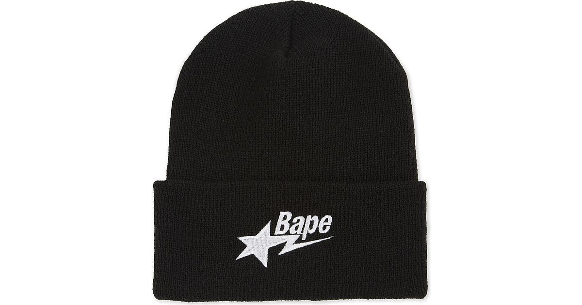 Lyst - A Bathing Ape Bape Star Knitted Beanie in Black for Men