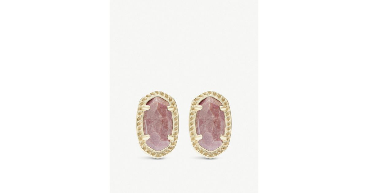 Lyst Kendra Scott Emery 14ct Gold Plated And Pink Rhodonite Lyst Kendra Scott Emery 14ct Gold Plated And Pink Rhodonite Earrings In Metallic