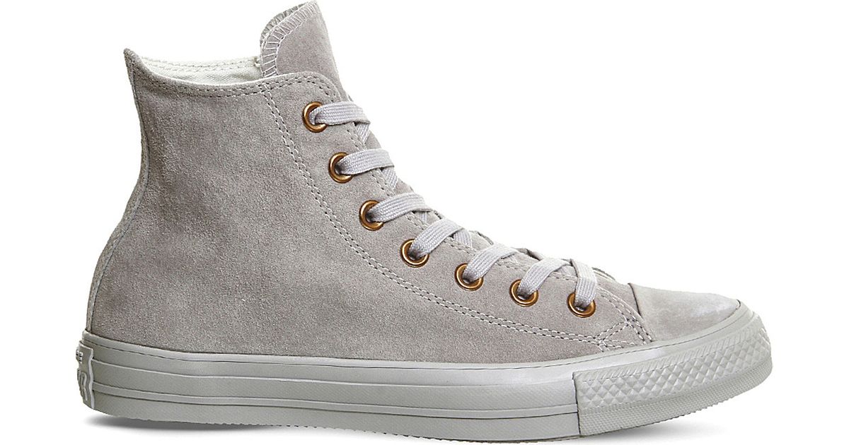 all star hi leather ash grey rose gold