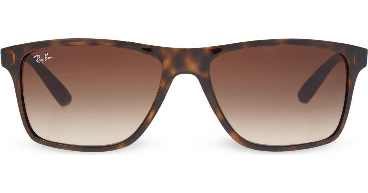 Ray Ban Rb4234 Tortoise Shell Rectangular Sunglasses In Brown Lyst 