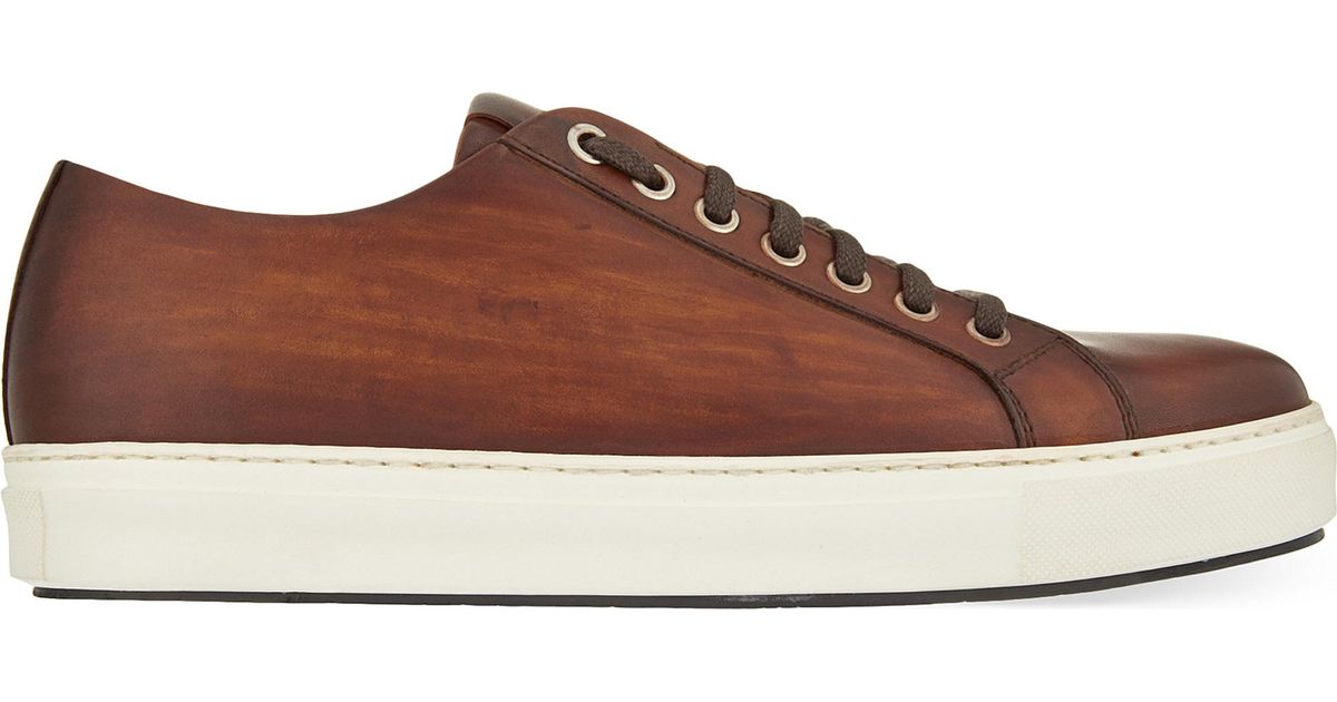 Lyst - Magnanni Shoes Tennis Leather Trainers in Brown for Men