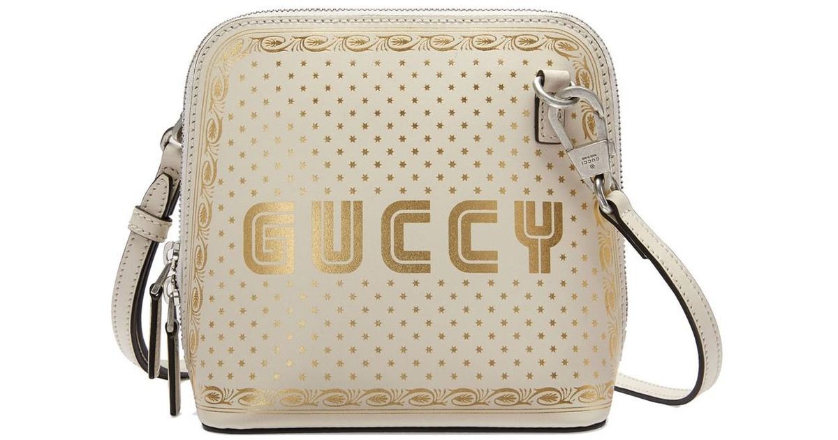 Gucci White Guccy Mini Leather Shoulder Bag