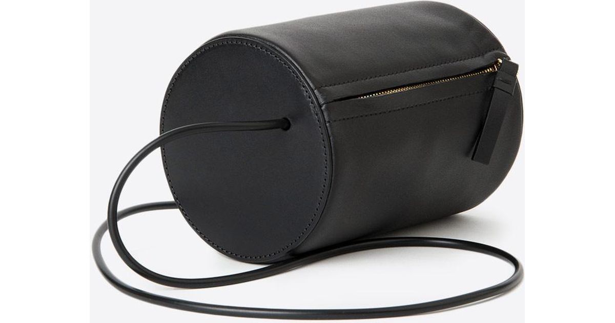 Building block Cylinder Leather Sling Bag in Black | Lyst