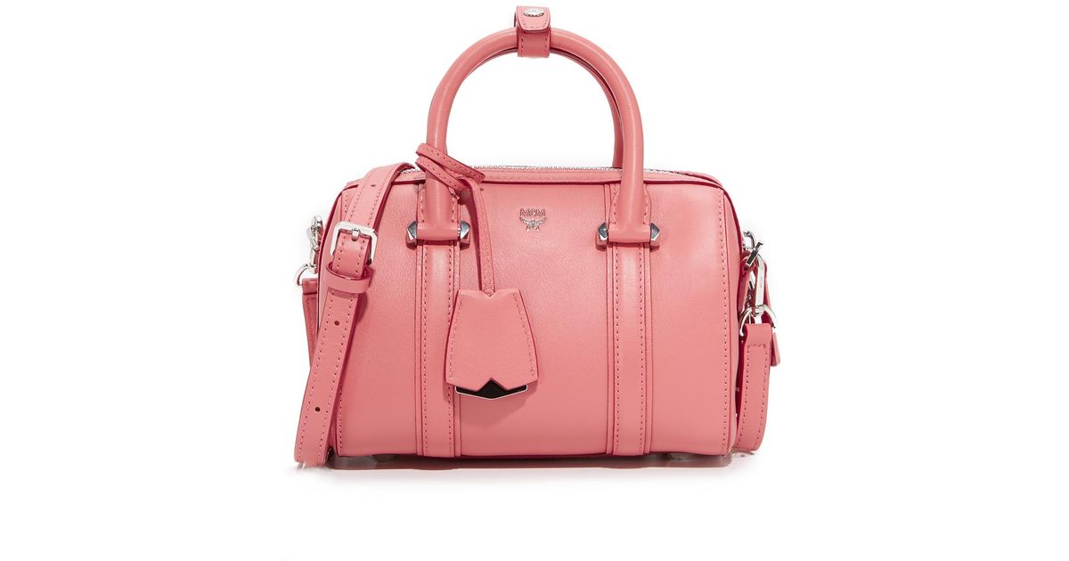 Lyst - Mcm Mini Boston Bag in Pink