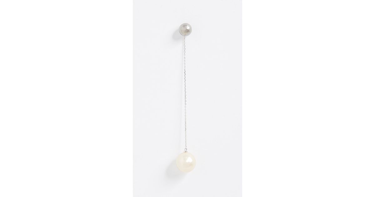 Lyst Marc Jacobs Single Pearl Drop Earring In White