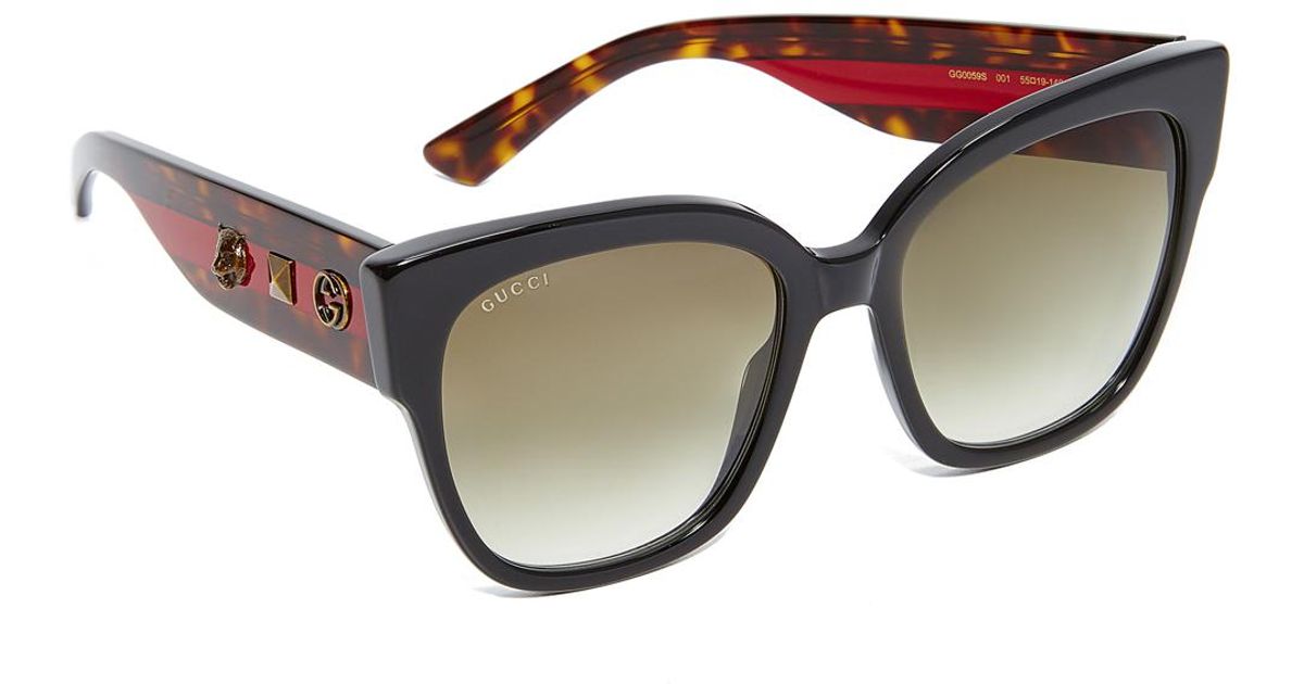Gucci Oversized Tiger Sunglasses - Lyst