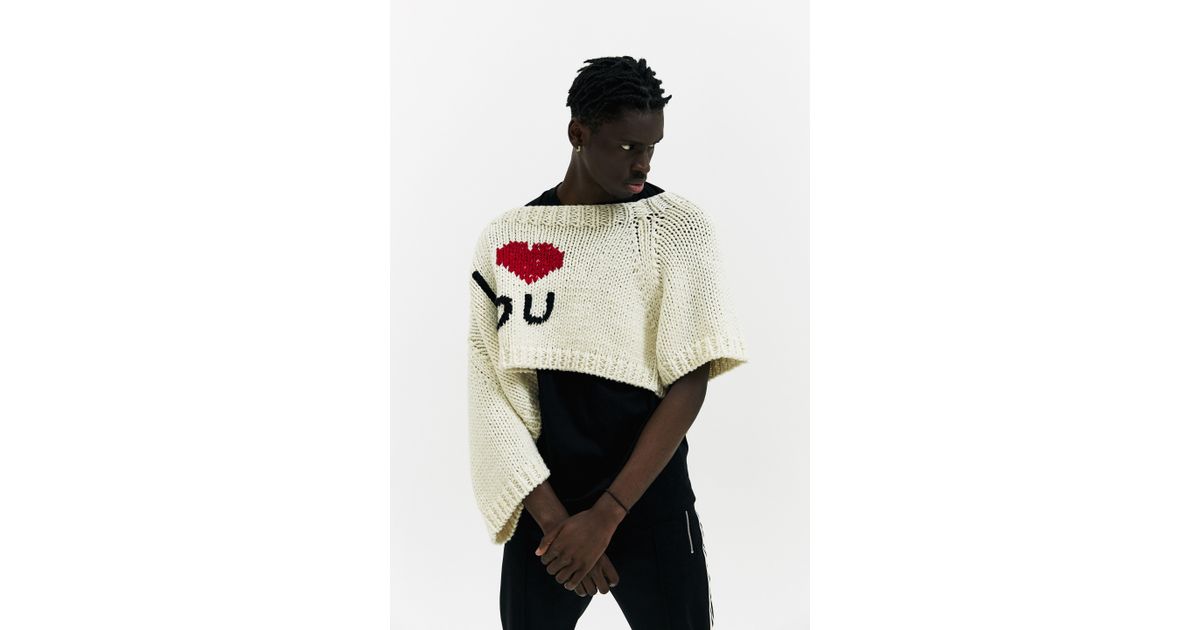 raf simons i love you sweater