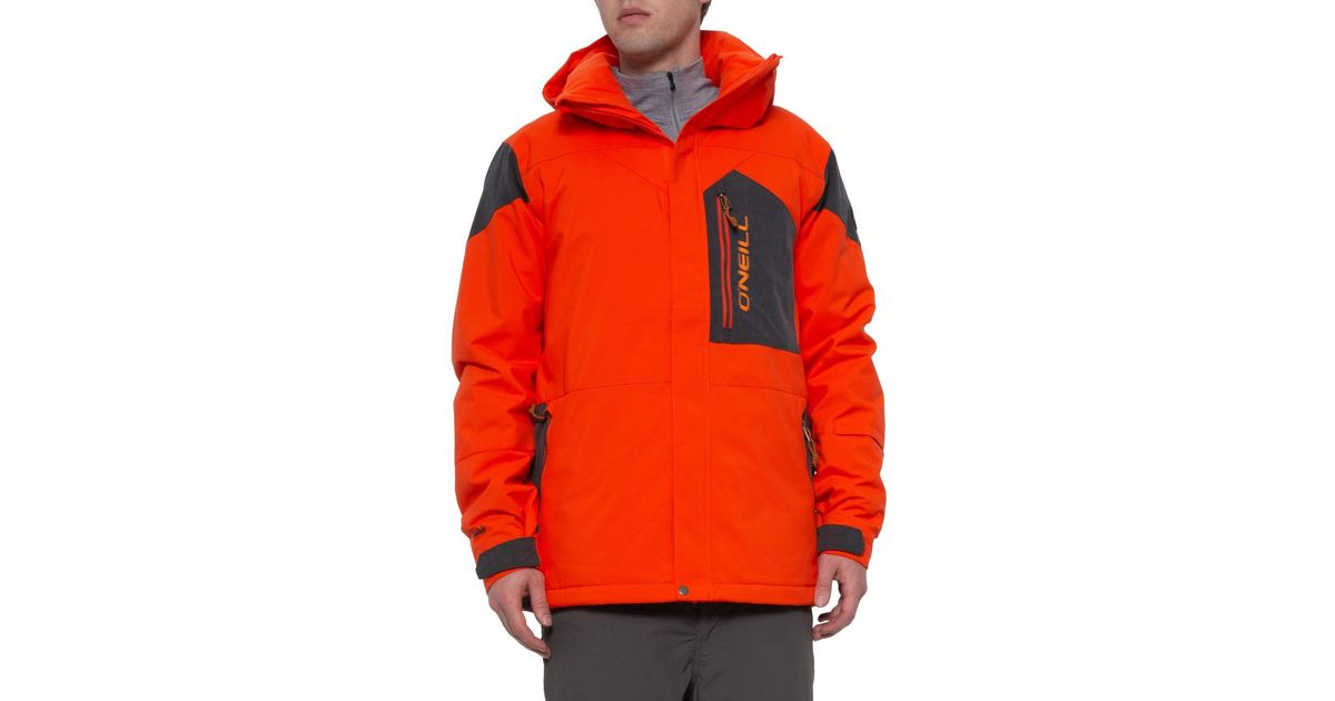 neon orange ski jacket