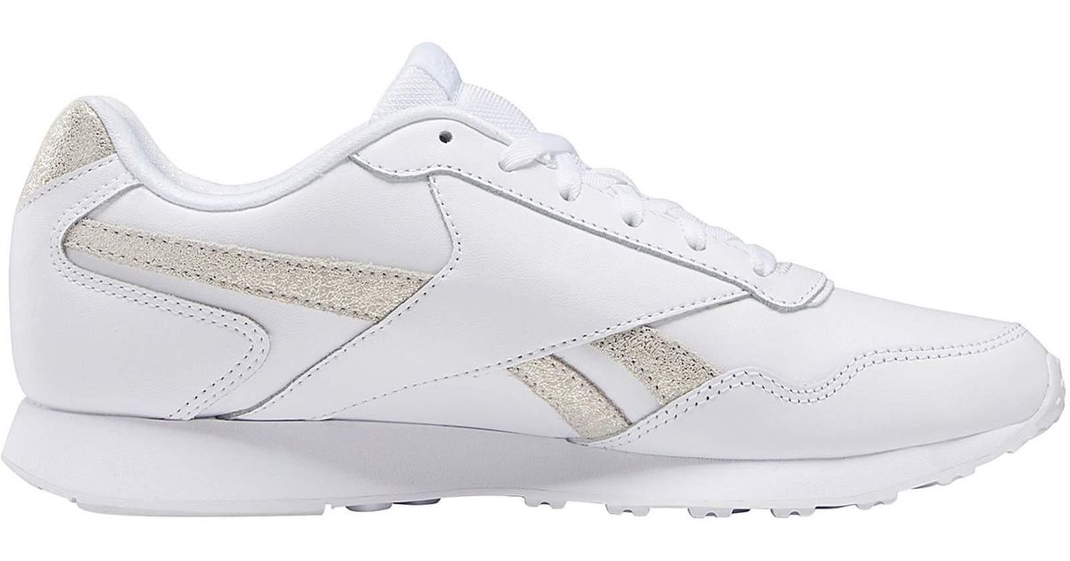 Reebok Leather Royal Glide Trainers in White/Gold (White) - Lyst