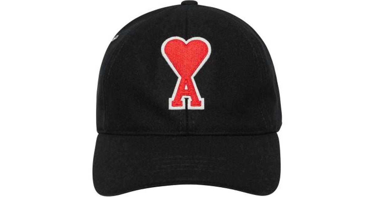 AMI Heart Logo Cap in Black for Men - Lyst