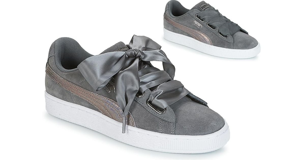 PUMA Gray Suede Heart Lunalux Wn's Smoked Pearl PUMA Gray Suede Heart Lunalux Wn's Smoked Pearl