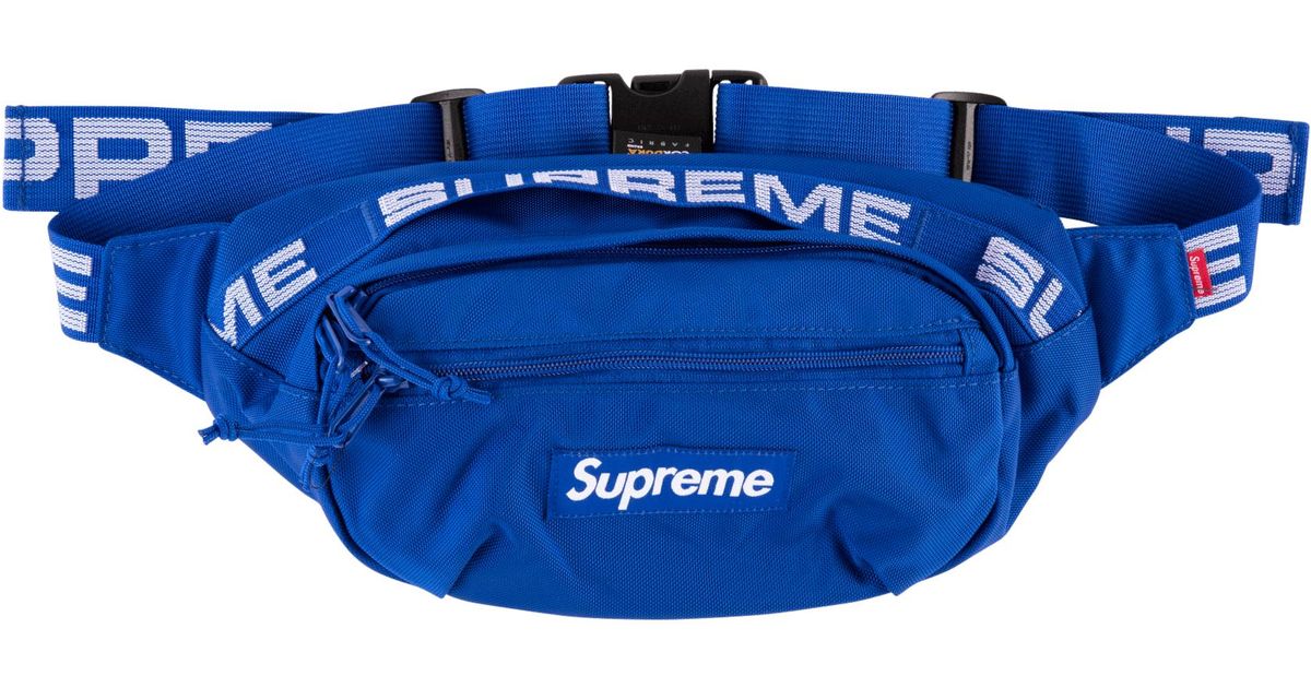 supreme waist bag ss18 blue