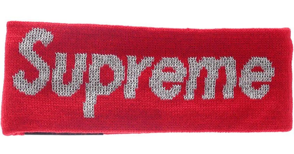 Supreme New Era Reflective Logo Headband (fw 16) Red in Red - Lyst