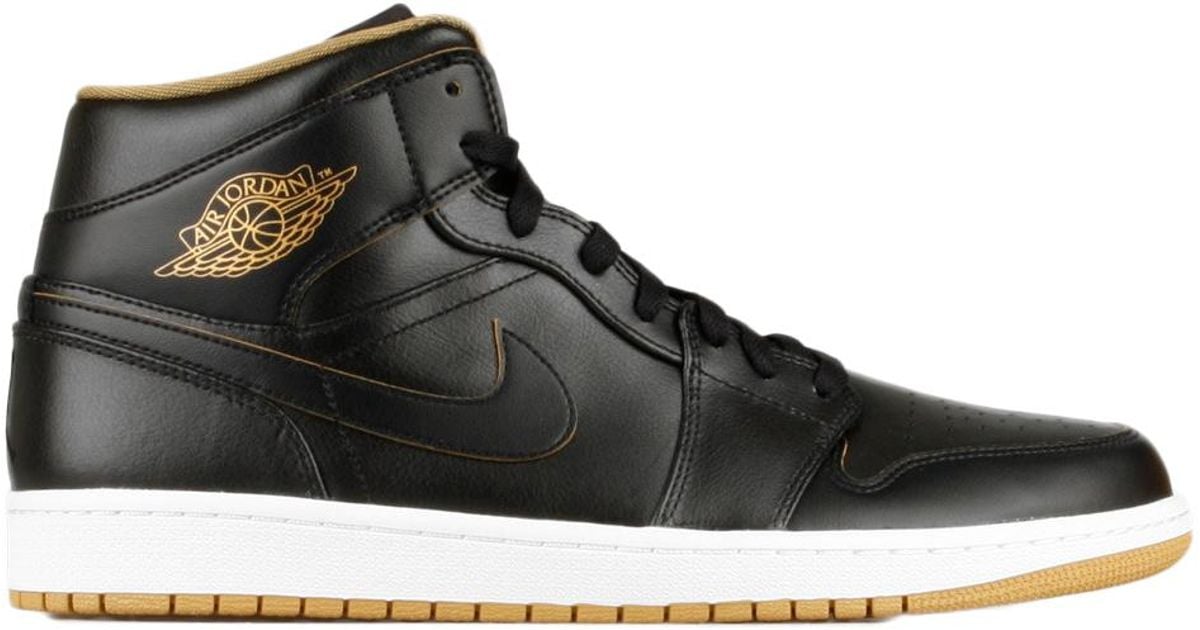 Nike 1 Retro Mid Black Metallic Gold for Men - Lyst