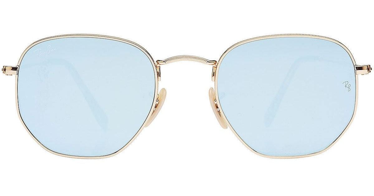 Ray-Ban Rb3548n Hexagonal Sunglasses in Blue - Lyst