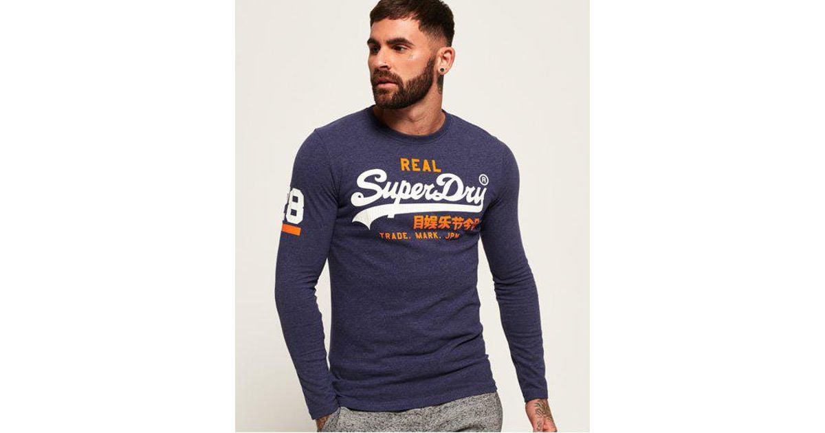 Superdry Men/'s Princedom Blue Marl Cali Lite Graphic Short Sleeve T-Shirt