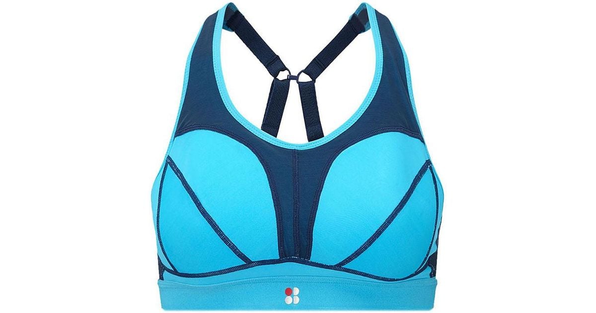 Lyst Sweaty betty Victory Run Bra in Blue