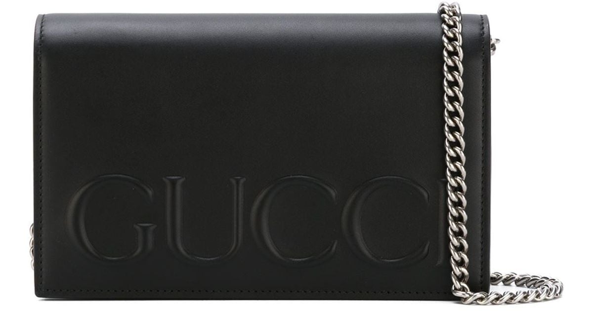 Lyst - Gucci Logo Shoulder Bag in Black