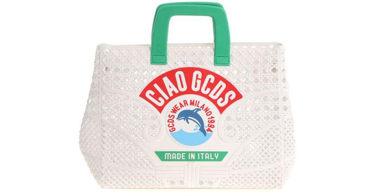 Gcds White Ciao Handbag In Lyst
