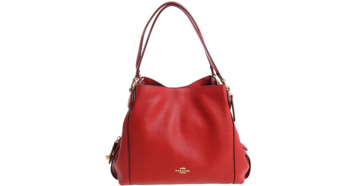 Coach Red Polished Leather E Shoulder Bag Jasper