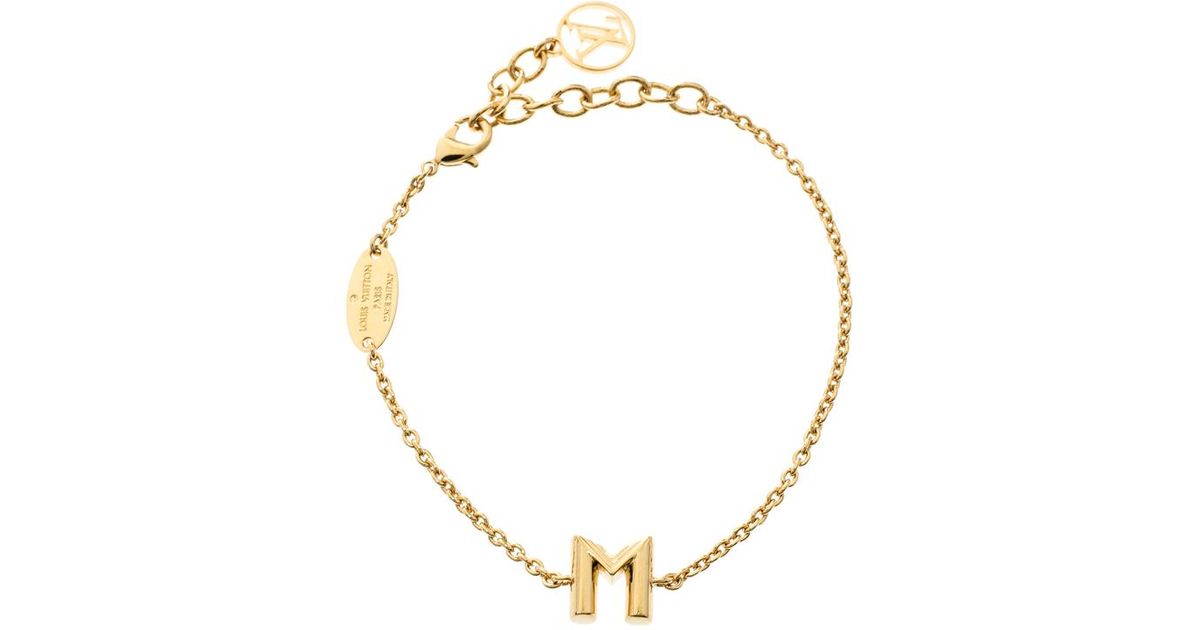 Lyst Louis Vuitton Lv Me Letter M Tone Bracelet In Metallic