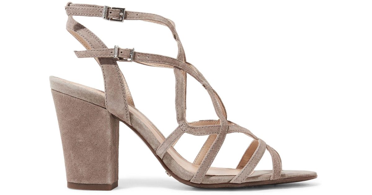 Lyst - Schutz Lynne Suede Sandals in Gray